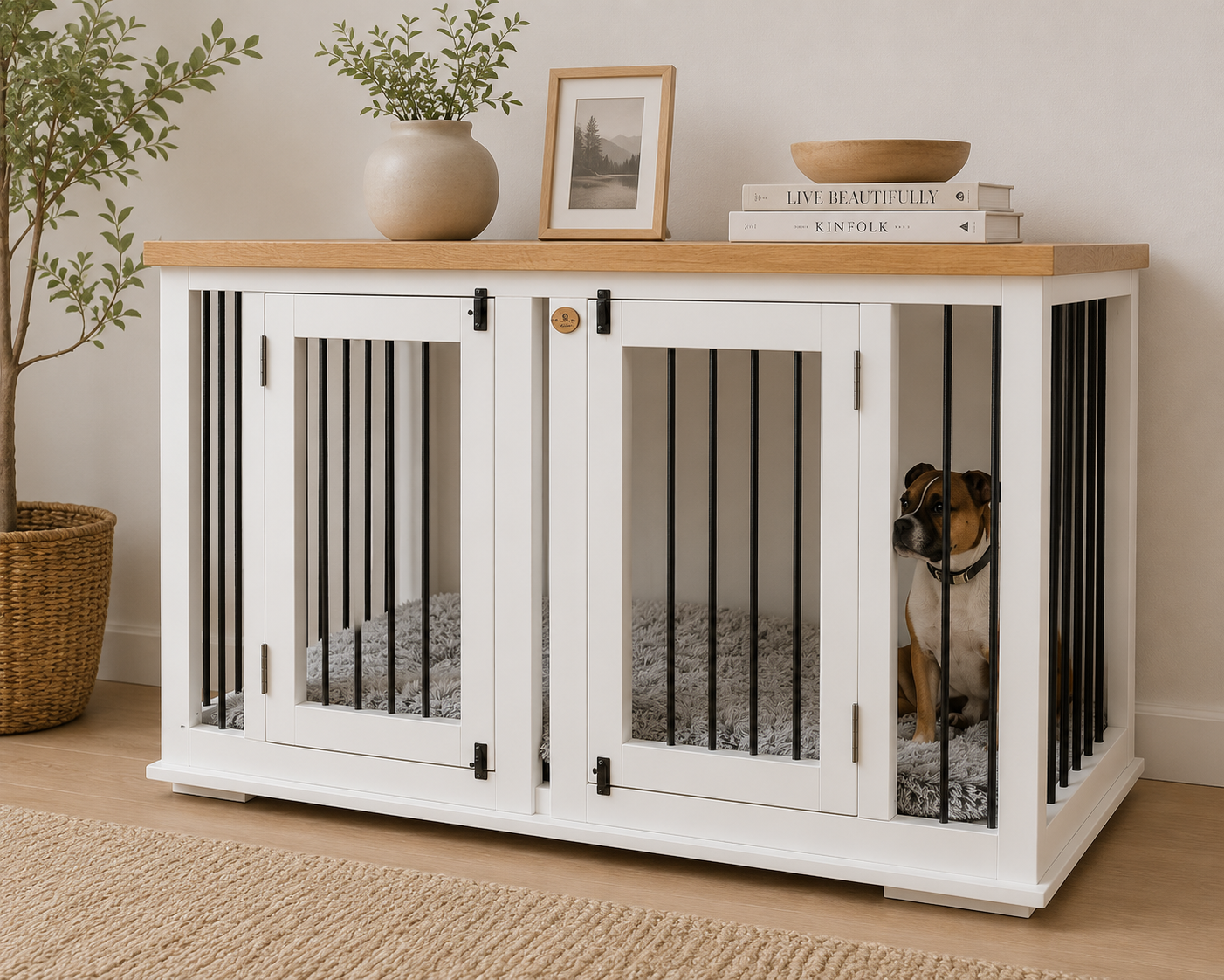 Large Handcrafted Dog Crate