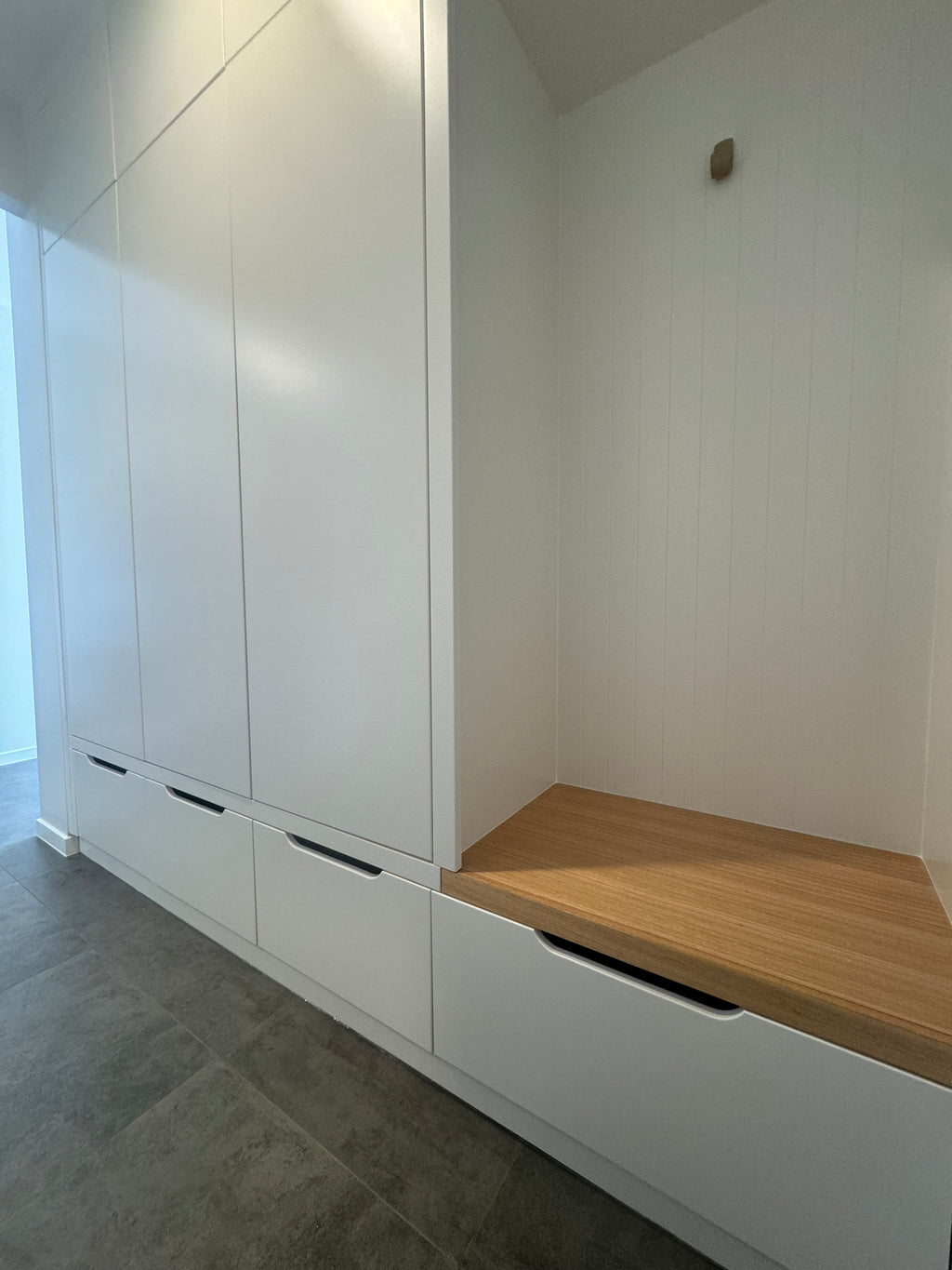 Mudroom with shoe storage
