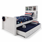 Hamptons Bookcase Trundle Bed King Single