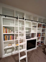 Custom Built Library With Built In Fire Place