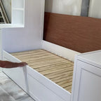 Custom daybed with side shelving units