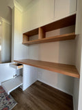 Built In Desks/Oak Top/Shelves