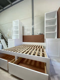 Custom daybed with side shelving units