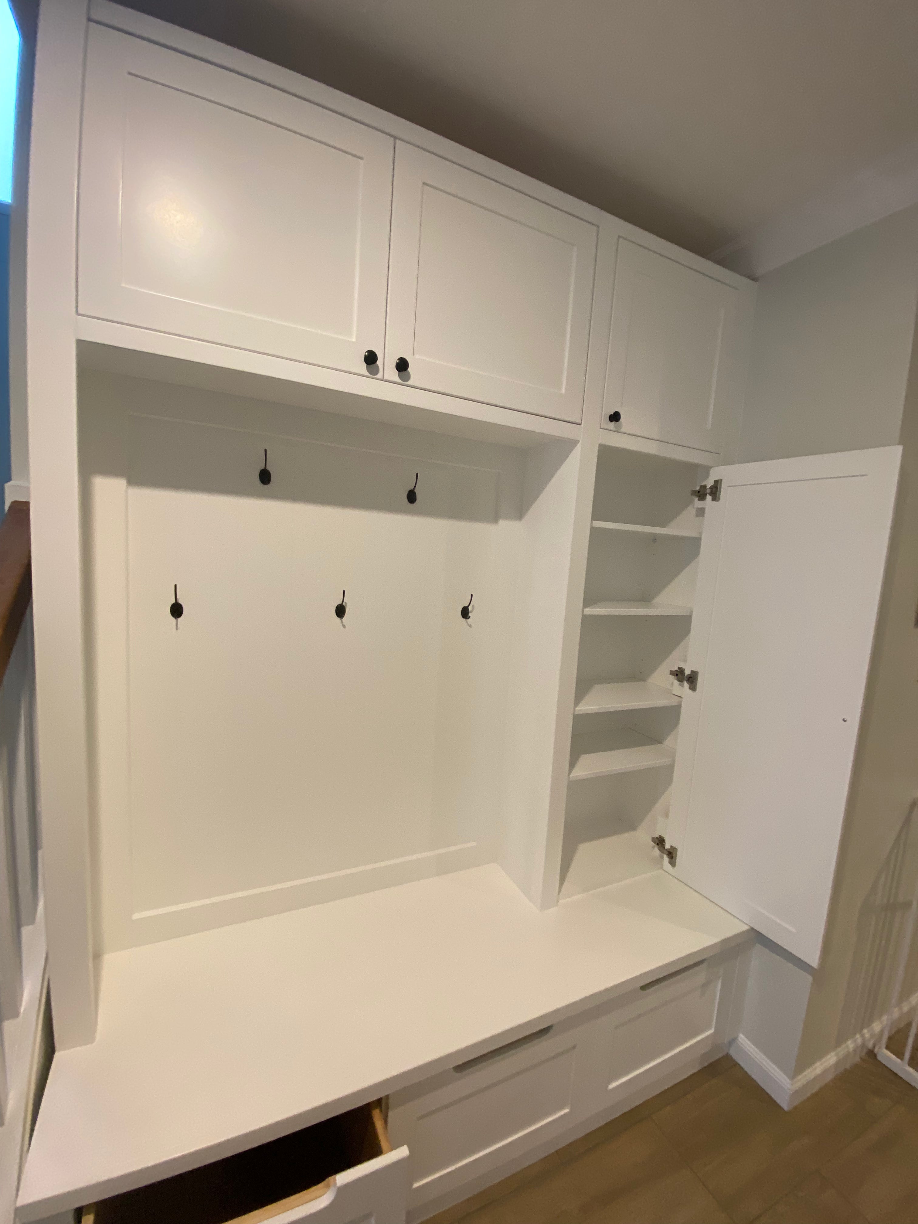Custom built Mudroom Units