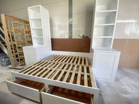 Custom daybed with side shelving units