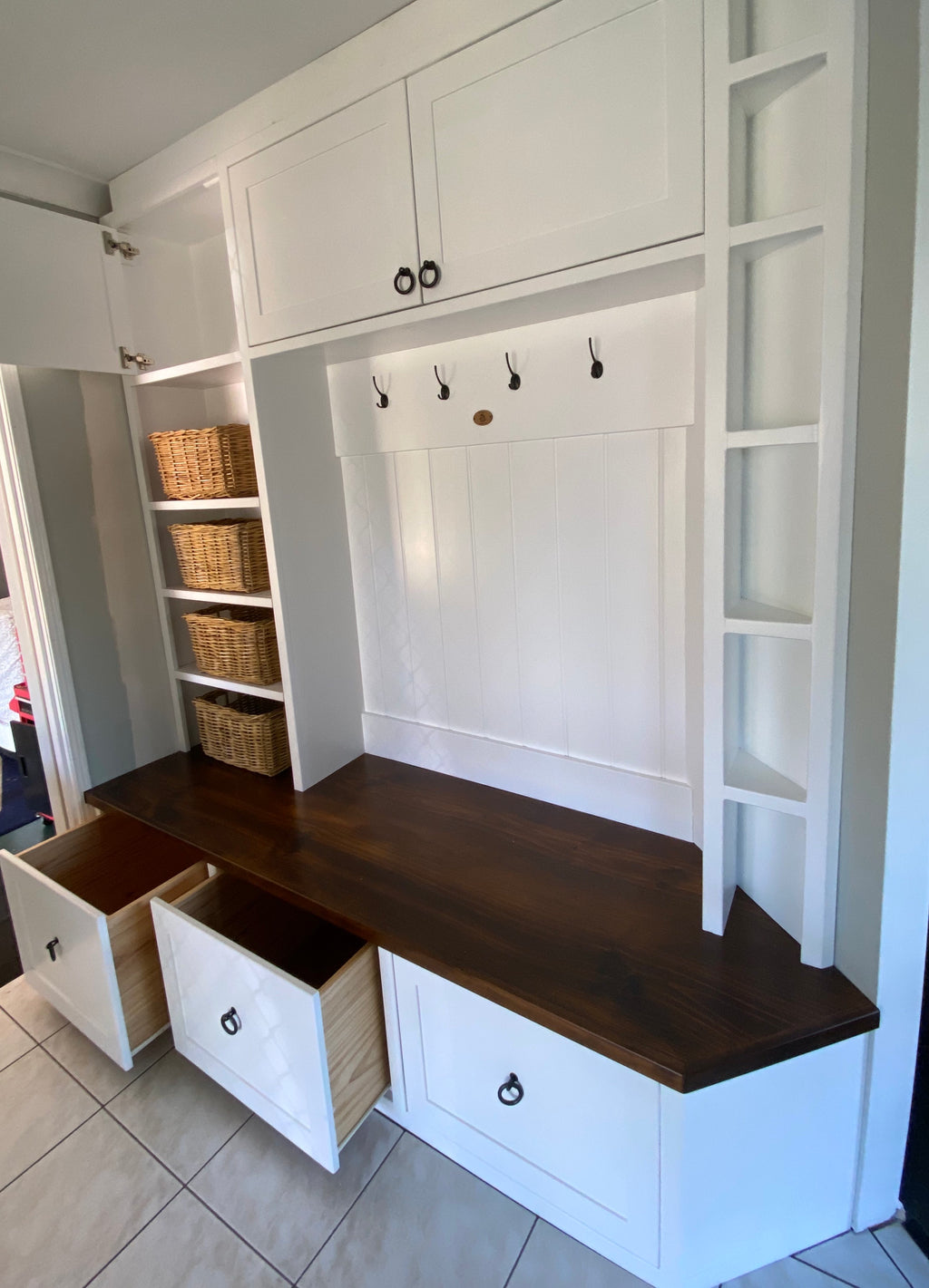 Custom built mudroom storage units (POA)