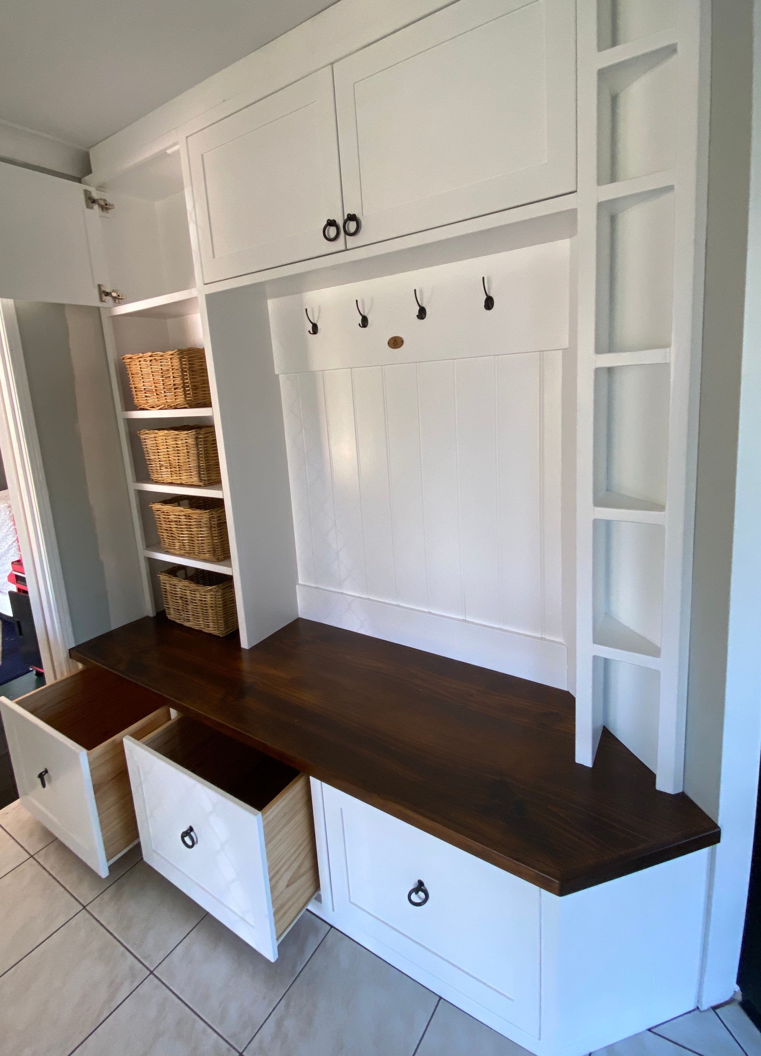 Custom built mudroom storage units (POA)